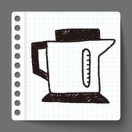 kitchenware hot water bottle doodle drawing N5