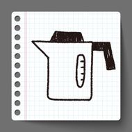kitchenware hot water bottle doodle drawing N6