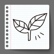 leaf doodle drawing N3