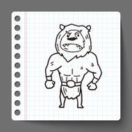 lion monster doodle N3