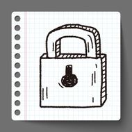 lock doodle drawing N6