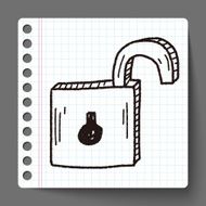 lock doodle drawing N7