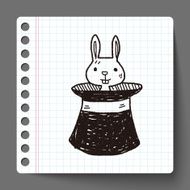 magic rabbit doodle drawing N7