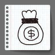money bag doodle drawing N4