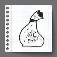 money bag doodle drawing N5