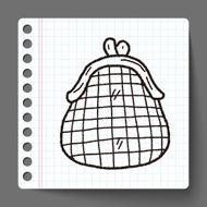 money coin wallet doodle N2