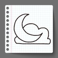 moon and cloud doodle drawing N5