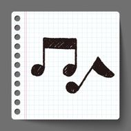 music note doodle drawing N8
