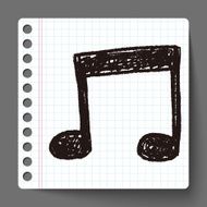 music note doodle drawing N9