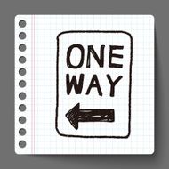 one way sign doodle N2