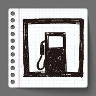 Petrol gas station doodle N2