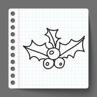 Poinsettia doodle drawing N4
