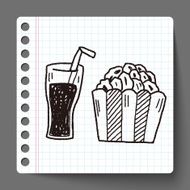 popcorn and drink doodle N2