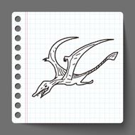 Pterodactyl dinosaur doodle N4