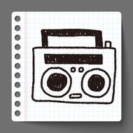 radio player doodle drawing N3