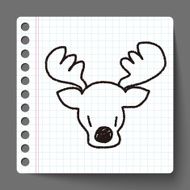 reindeer doodle drawing N3