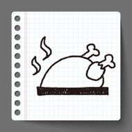 Roast chicken doodle drawing N4
