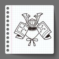 samurai helmet doodle N2
