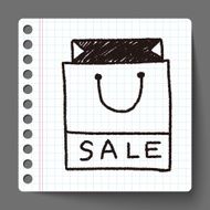 shopping bag doodle drawing N8