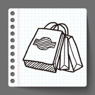 shopping bag doodle drawing N10