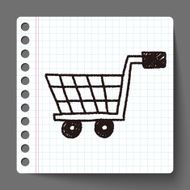 shopping cart doodle drawing N6