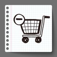 shopping cart doodle drawing N8