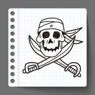 skull and knife doodle N2