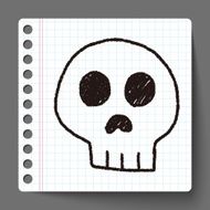 skull doodle drawing N3