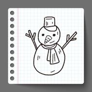 snowman doodle drawing N5