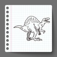 Spinosaurus dinosaur doodle N2