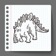 Stegosaurus dinosaur doodle N2