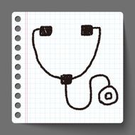 Stethoscope doodle drawing N4