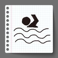swimmer doodle drawing N4