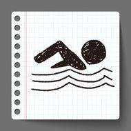 swimmer doodle drawing N5