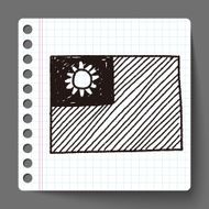 Taiwan flag doodle N2