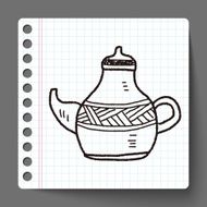 tea pot doodle drawing N7