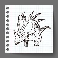 Triceratops dinosaur doodle N3