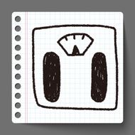 Weighting machine doodle drawing N3