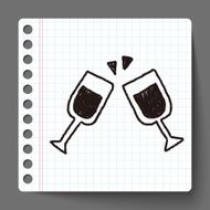 wine doodle drawing N7