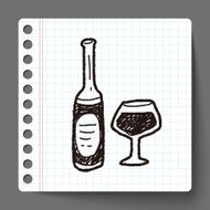 wine bottle doodle N4