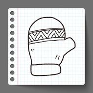 Winter gloves doodle drawing N5