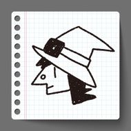 witch doodle drawing N3