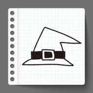 witch&#039;s hat doodle drawing N5