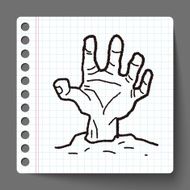 zombie hand doodle N3