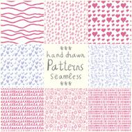 Stock Vector hand drawn seamless patterns