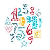 Hand drawn numbers collection N4