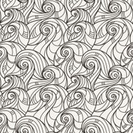 Vector seamless hand-drawn pattern of curls N2