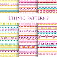 Set of tribal ethnic seamless pattern