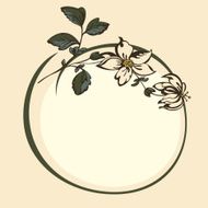 Frame with flower Drawing pattern flower