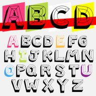 bevel alphabet with thick shadow